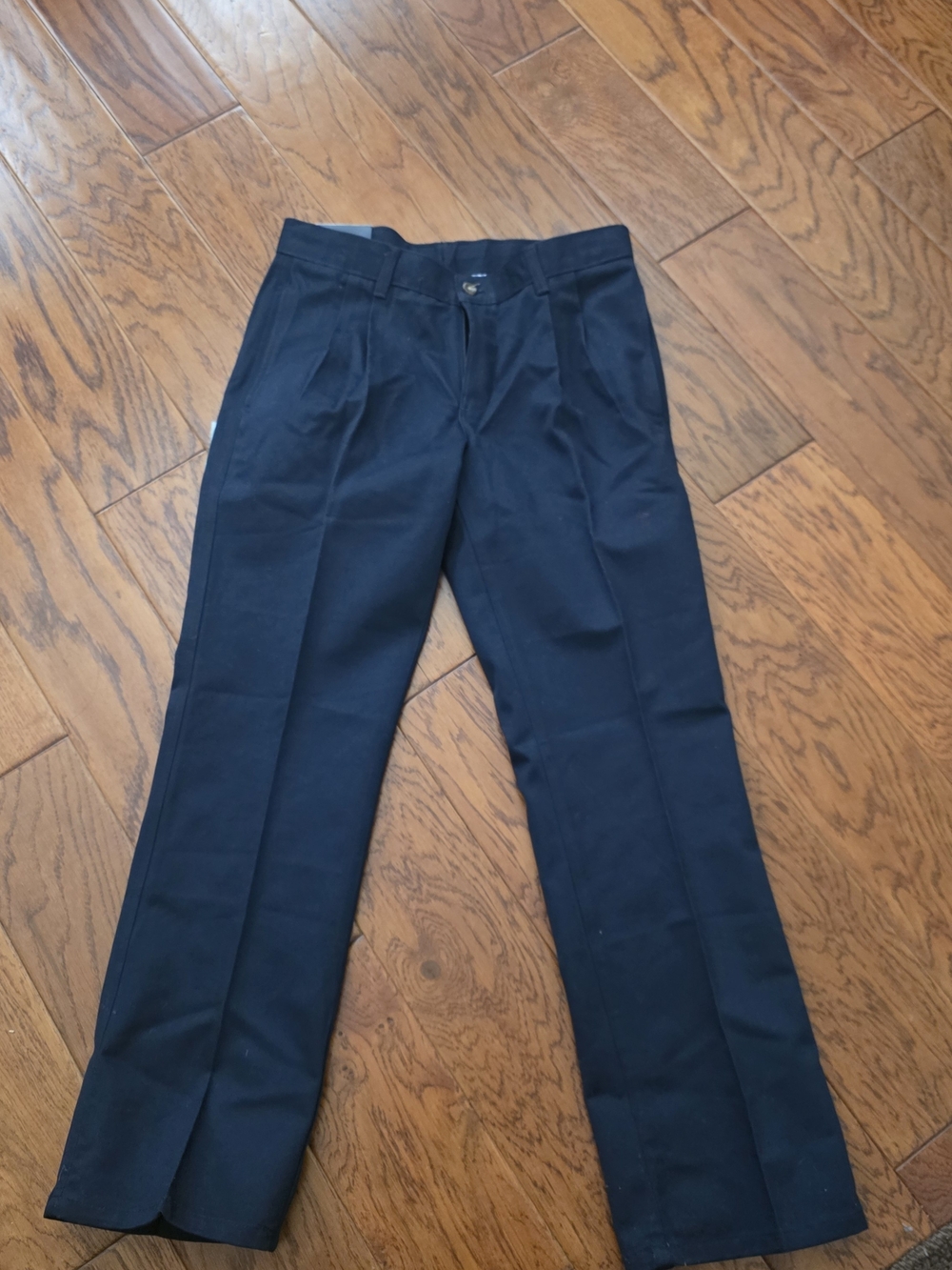 Boy's Navy Pleated School Pants